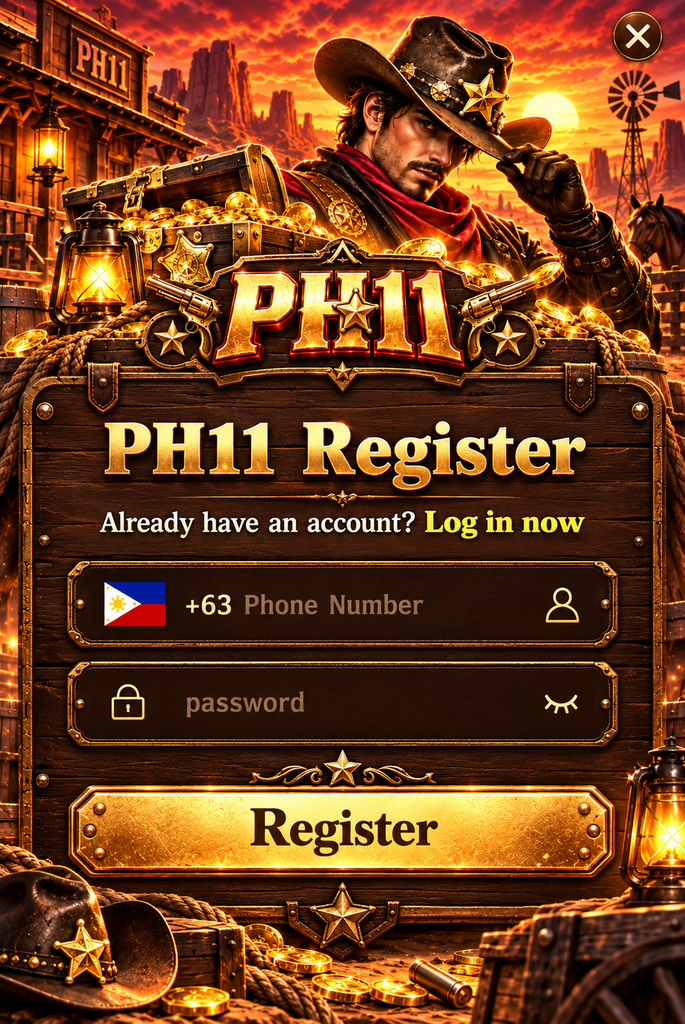 PH11 Register page with western cowboy design